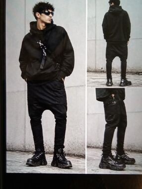 MNML Drop Crotch Harem Techwear Inspired Mens Pants Streetwear Sz Small